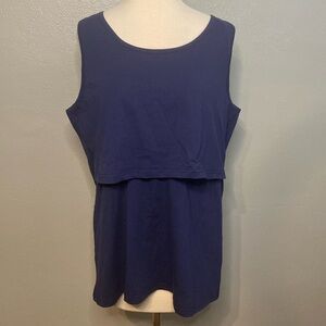 NWT SMALLSHOW Maternity Nursing Tank Top Purplish Blue XL